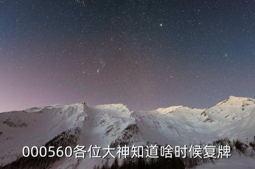 方正電機什么時候復牌，000560各位大神知道啥時候復牌