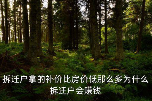 拆遷為什么產(chǎn)生那么多富翁，拆遷戶拿的補(bǔ)價(jià)比房價(jià)低那么多為什么拆遷戶會(huì)賺錢