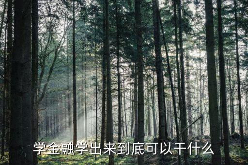 金融專業(yè)能干什么，金融專業(yè)可以做什么工作
