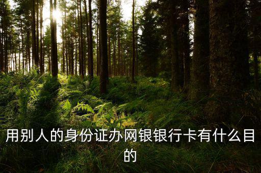 借別人身份證開網(wǎng)銀是什么目的，用別人的身份證辦網(wǎng)銀銀行卡有什么目的