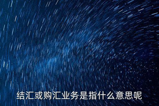 結(jié)匯購匯是什么意思，結(jié)匯或購匯業(yè)務(wù)是指什么意思呢