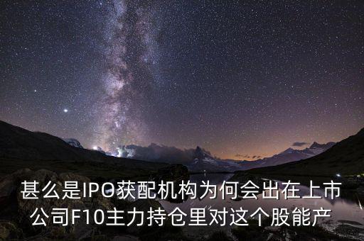 ipo獲配機(jī)構(gòu)什么意思，ipo配售是什么意思