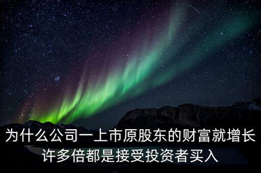 財(cái)富公司為什么這么多，為什么公司一上市原股東的財(cái)富就增長許多倍都是接受投資者買入