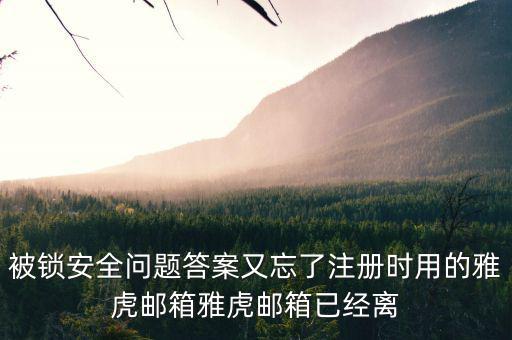 被鎖安全問題答案又忘了注冊時(shí)用的雅虎郵箱雅虎郵箱已經(jīng)離