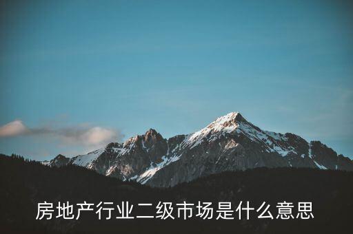 什么是二級(jí)行業(yè)，會(huì)計(jì)中所說(shuō)的一級(jí)二級(jí)市場(chǎng)是指什么