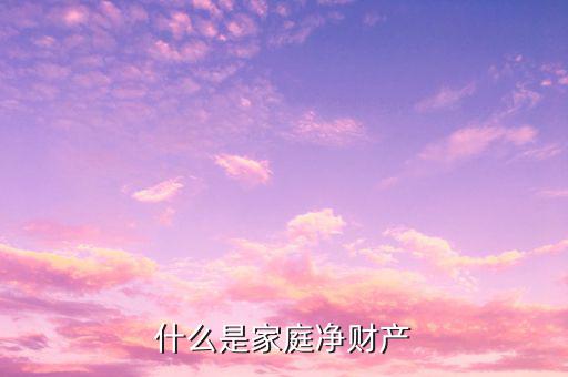 什么是家庭凈資產(chǎn)，什么是家庭凈財(cái)產(chǎn)