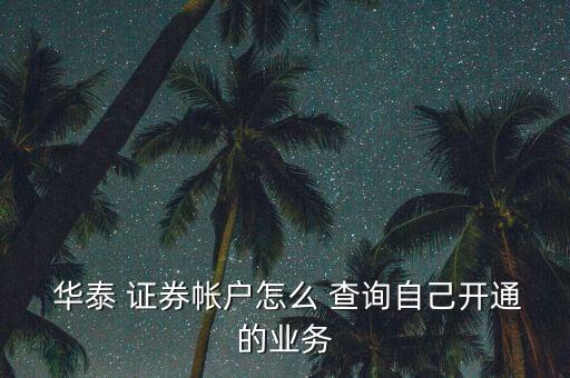  華泰 證券帳戶(hù)怎么 查詢(xún)自己開(kāi)通的業(yè)務(wù)