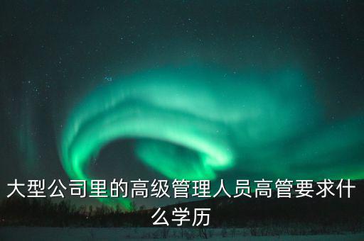 高管需要什么學(xué)歷，大型公司里的高級管理人員高管要求什么學(xué)歷
