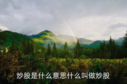 炒股票是什么意思，炒股是什么意思