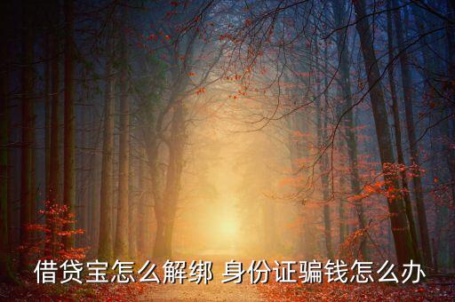  借貸寶怎么解綁 身份證騙錢(qián)怎么辦