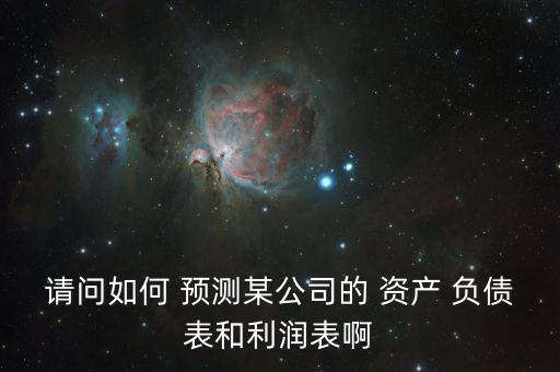 怎么預測資產負債表