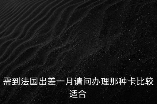 去法國準備什么樣的國內(nèi)銀行卡，需到法國出差一月請問辦理那種卡比較適合