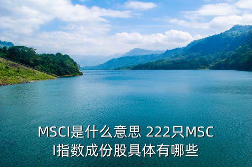 MSCI是什么意思 222只MSCI指數成份股具體有哪些