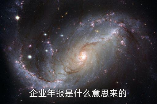 什么是企業(yè)年度報(bào)告，企業(yè)年報(bào)是什么意思來的