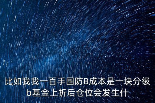國(guó)防b上折有什么好處，軍工B級(jí)什么時(shí)候能上折上折好還是不好