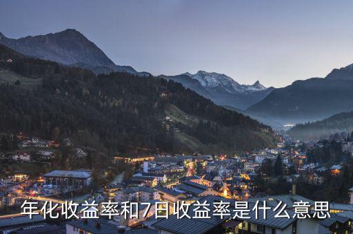 年收益率7是什么意思，年化收益率和7日收益率是什么意思