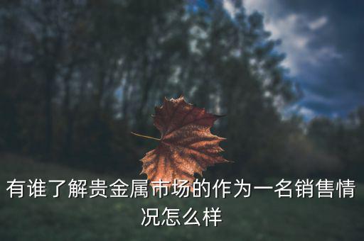 貴金屬公司為什么泛濫，有誰了解貴金屬市場的作為一名銷售情況怎么樣