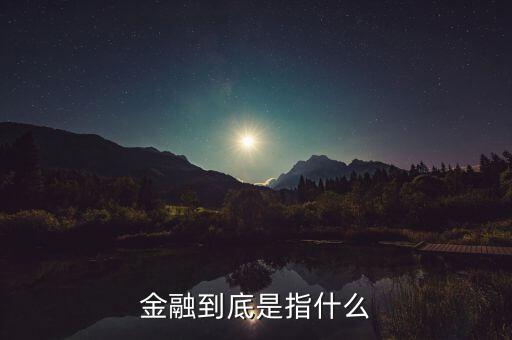 什么叫做金融，金融到底是指什么
