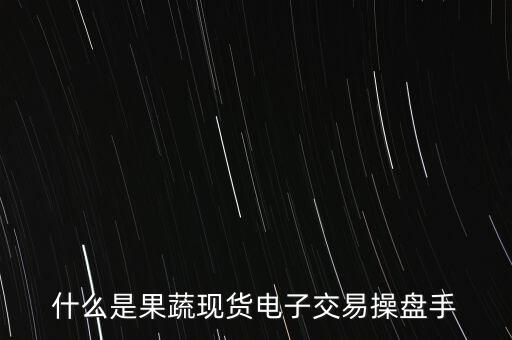 什么是果蔬現貨電子交易操盤手