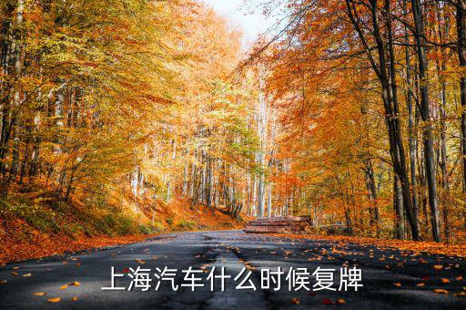 金杯汽車什么時候復牌，上海汽車什么時候復牌