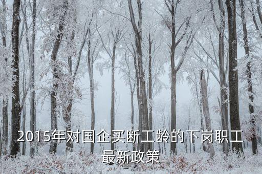 中鋁公司買斷有什么政策，2015年對國企買斷工齡的下崗職工最新政策