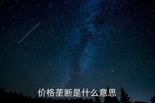 價(jià)格壟斷是什么意思