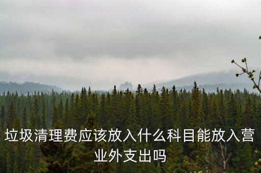 垃圾清理費入什么科目，垃圾處理費財務(wù)記哪個科目