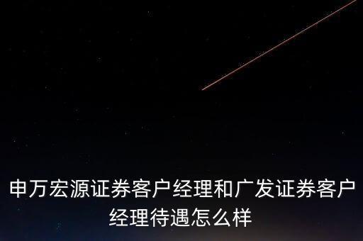 申萬(wàn)宏源證券客戶經(jīng)理和廣發(fā)證券客戶經(jīng)理待遇怎么樣