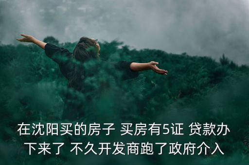 在沈陽(yáng)買的房子 買房有5證 貸款辦下來(lái)了 不久開發(fā)商跑了政府介入