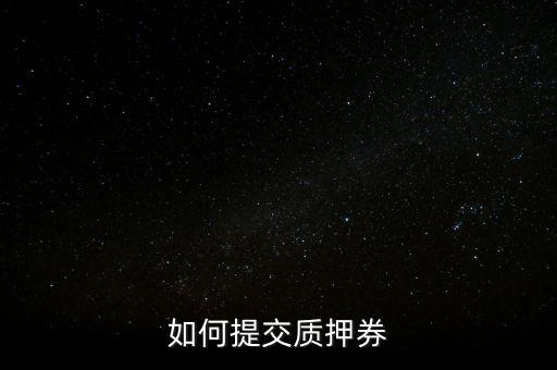 質押券是什么，如何提交質押券