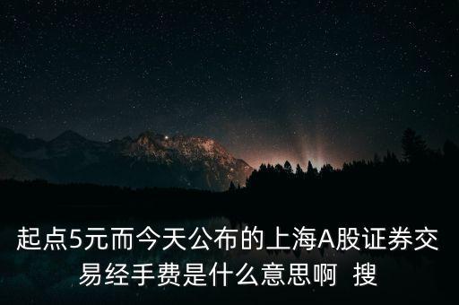 起點(diǎn)5元而今天公布的上海A股證券交易經(jīng)手費(fèi)是什么意思啊  搜