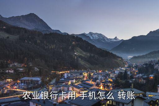 農業(yè)銀行卡用 手機怎么 轉賬