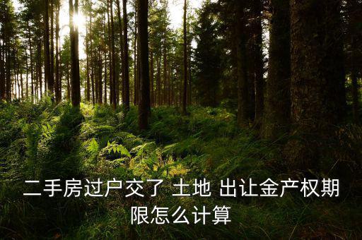 二手房過(guò)戶(hù)交了 土地 出讓金產(chǎn)權(quán)期限怎么計(jì)算