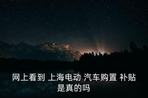 網(wǎng)上看到 上海電動(dòng) 汽車購(gòu)置 補(bǔ)貼是真的嗎