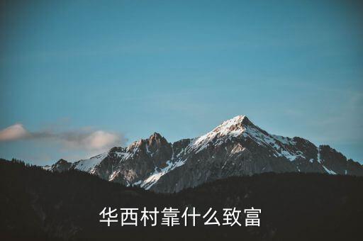 華西村靠什么賺錢，華西村靠什么致富
