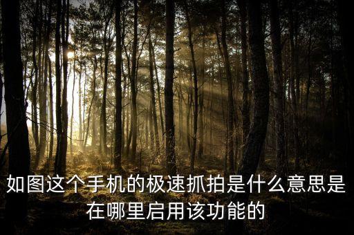 什么是戴維斯雙擊，如圖這個手機(jī)的極速抓拍是什么意思是在哪里啟用該功能的