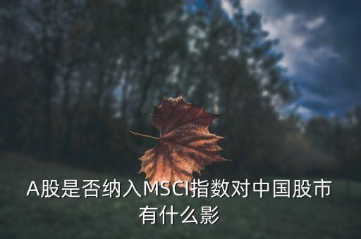 加入明晟指數(shù)有什么用，中國A股納入明晟會有什么影響