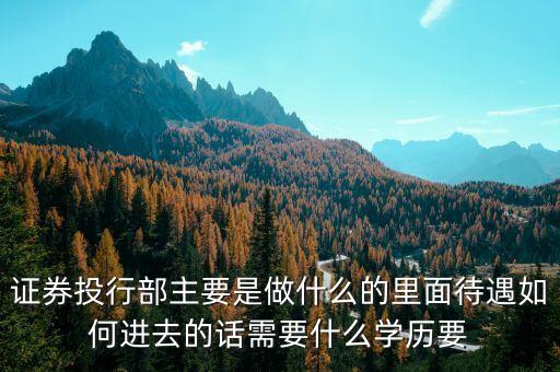 證券公司投行部做什么，請(qǐng)問(wèn)達(dá)人證券公司的投行部主要是干什么業(yè)務(wù)的如果應(yīng)聘的話需要哪