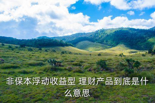 非保本理財(cái)什么意思，理財(cái)產(chǎn)品非保本是什么意思