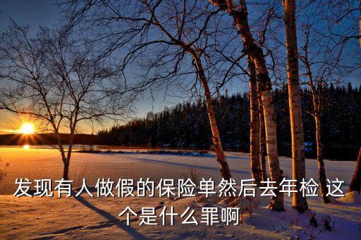 什么是做假保單，發(fā)現(xiàn)有人做假的保險(xiǎn)單然后去年檢 這個(gè)是什么罪啊