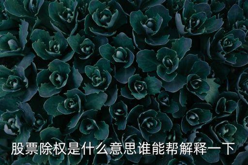 股票走勢圖除權是什么意思，股票除權是什么意思