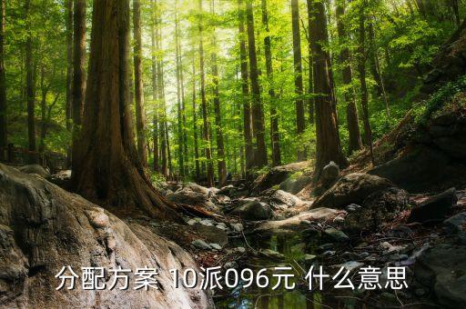 南方軸承分配方案是什么，分配方案 10派096元 什么意思