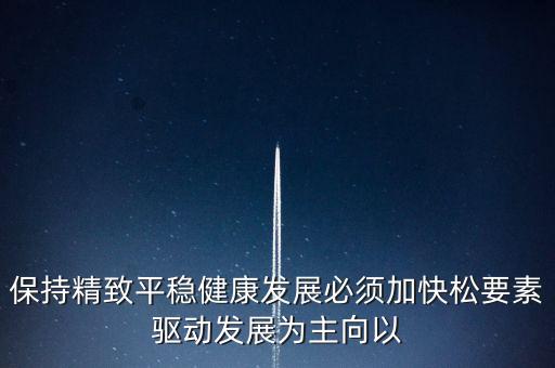 保持精致平穩(wěn)健康發(fā)展必須加快松要素驅動發(fā)展為主向以