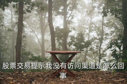 為什么股票賬戶沒有訪問渠道，信達證券賬戶說我沒有訪問渠道為什么 求解釋