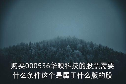 華映科技是什么股，購(gòu)買000536華映科技的股票需要什么條件這個(gè)是屬于什么版的股