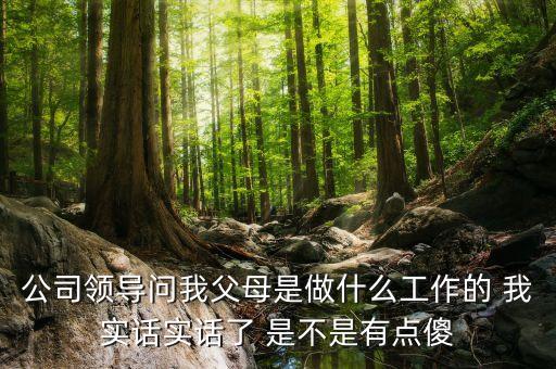 公司問父母是做什么的，公司領(lǐng)導(dǎo)問我父母是做什么工作的 我實話實話了 是不是有點傻