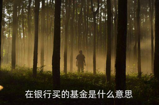 銀行基金是什么意思，在銀行買(mǎi)的基金是什么意思