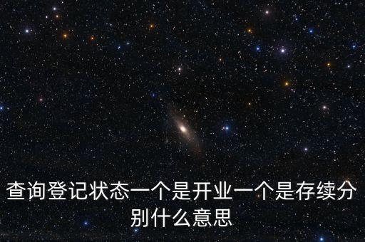 登記狀態(tài)為存續(xù)是什么意思，查詢登記狀態(tài)一個是開業(yè)一個是存續(xù)分別什么意思