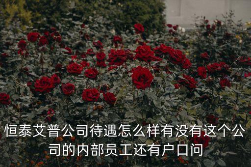 恒泰艾普公司待遇怎么樣有沒(méi)有這個(gè)公司的內(nèi)部員工還有戶口問(wèn)
