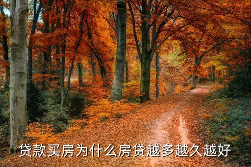 按揭貸款為什么貸款越久越好，貸款買房為什么房貸越多越久越好